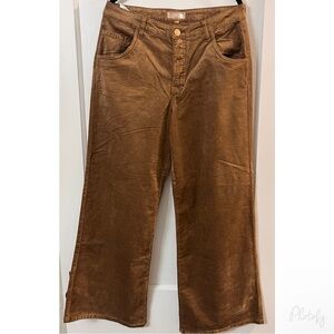 KUT From The Kloth Brown Velvet High Rise Wide Leg Jeans